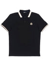 Men s Logo Patch Collar Short Sleeve T Shirt Black 8A00018 89A16 999 - MONCLER - BALAAN 2