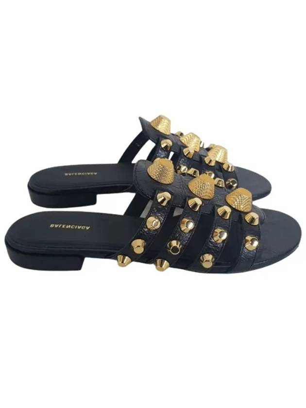 Gold Stud Slippers Black - BALENCIAGA - BALAAN 2