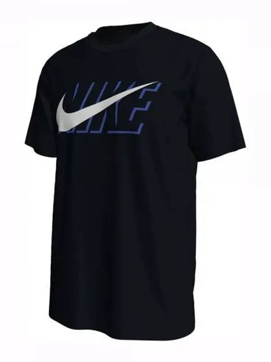 Swoosh Block Short Sleeve T-Shirt Black - NIKE - BALAAN 2