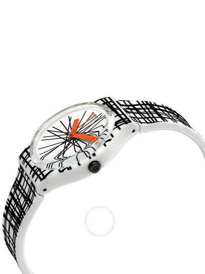 Swatch Lace Me White Dial White and Black Silicone Ladies Watch GW183 - SWATCH - BALAAN 2