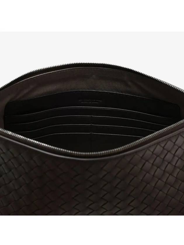 Intrecciato Document Leather Clutch Bag Brown - BOTTEGA VENETA - BALAAN 4