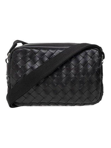 Intrecciato Small Cross Bag Black - BOTTEGA VENETA - BALAAN.