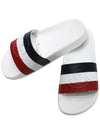 Women's Logo Striped Slippers White - MONCLER - BALAAN.