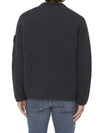 Knotted Ribbed Stitch Pure Wool Crewneck Knit Top Steel Grey Melange - STONE ISLAND - BALAAN 3