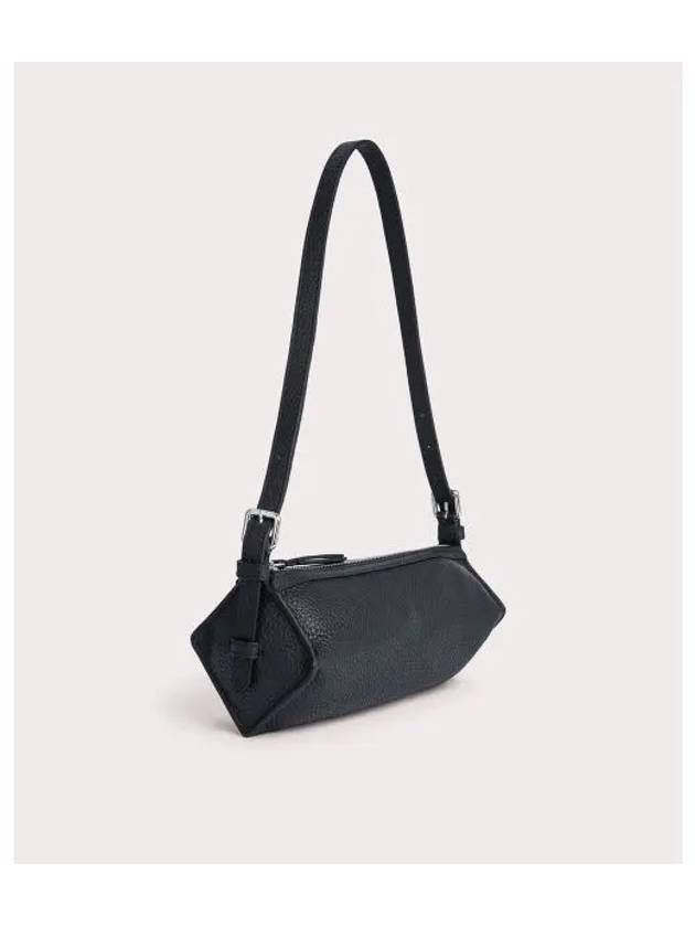 Karo Grain Leather Shoulder Bag Black - BY FAR - BALAAN 1