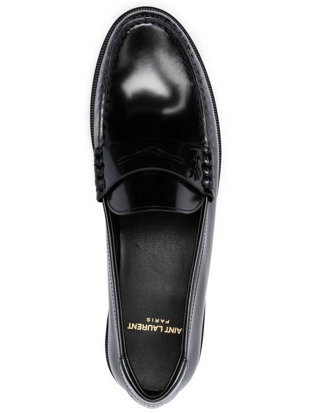 Women's Monogram Le Penny Loafer Black - SAINT LAURENT - BALAAN 5