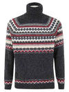 Fairisle Motif Knit Turtleneck Grey - BRUNELLO CUCINELLI - BALAAN 2