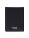 Men's Logo Pebble Leather T-Line Card Wallet Black - TOM FORD - BALAAN 1