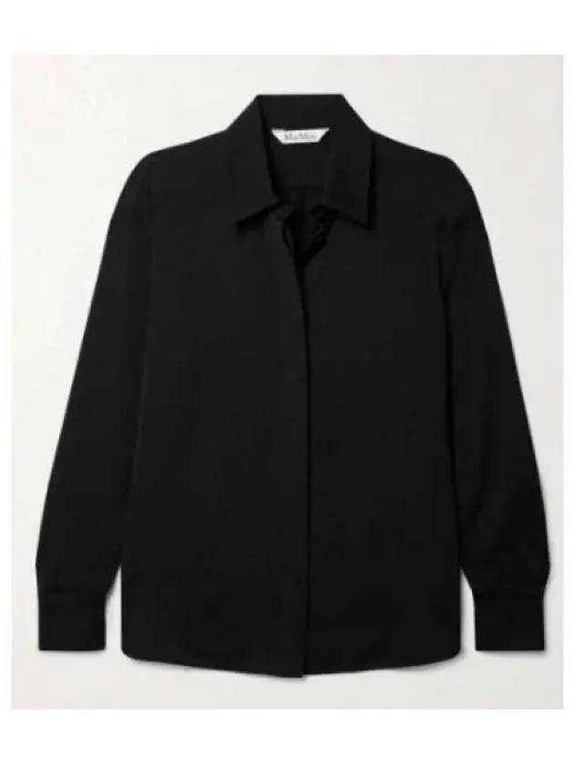 Filmato Button Cuff Silk Long Sleeve Shirt Black - MAX MARA - BALAAN 2