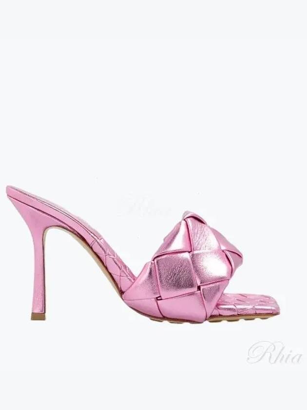 Metallic Lambskin Lido Sandal Heels Pink - BOTTEGA VENETA - BALAAN 2