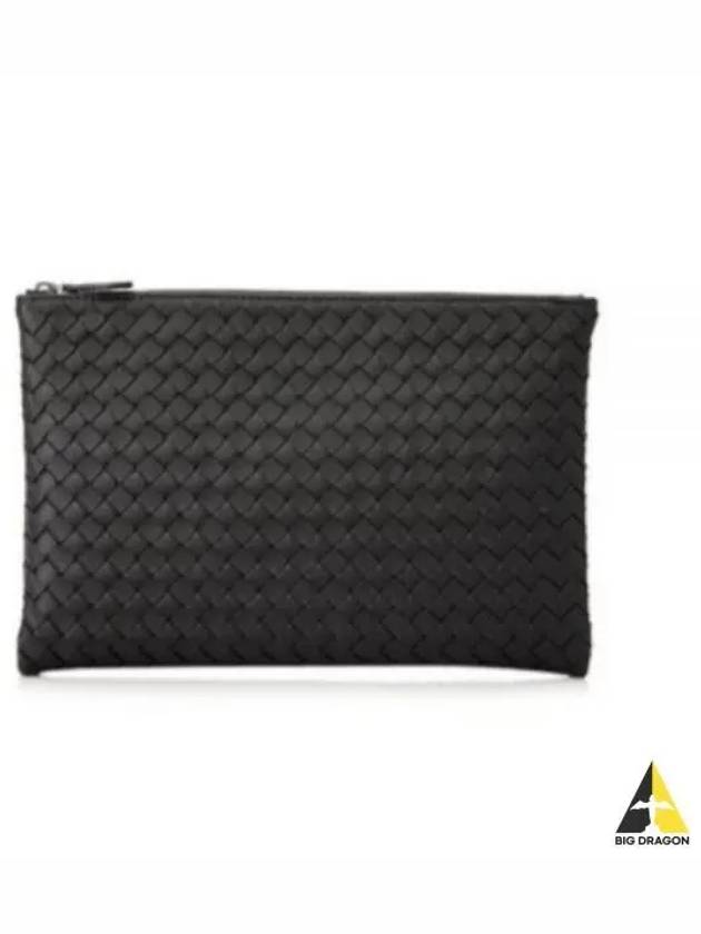 Intrecciato Clutch Bag Black - BOTTEGA VENETA - BALAAN 2