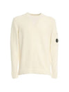 Men's Ribbed Lens Wappen Knit Top White - CP COMPANY - BALAAN 1