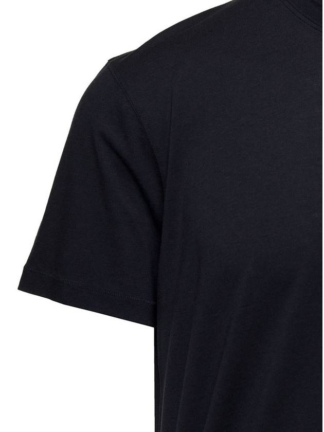 Black Basic Crewneck T-Shirt With Tonal Stitching In Cotton Blend Man - TOM FORD - BALAAN 3