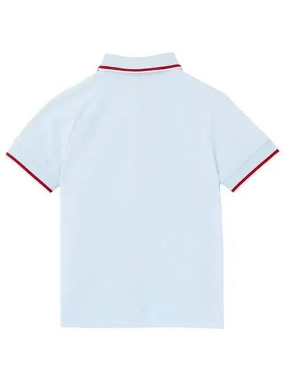 Kids Logo Collar Short Sleeve T Shirt Pale Blue 8058378 Outlet Italy - BURBERRY - BALAAN 2