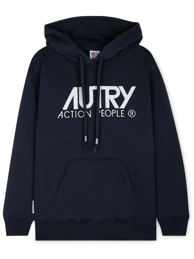 Women's Logo Blue Hoodie HOIW 409B - AUTRY - BALAAN 1