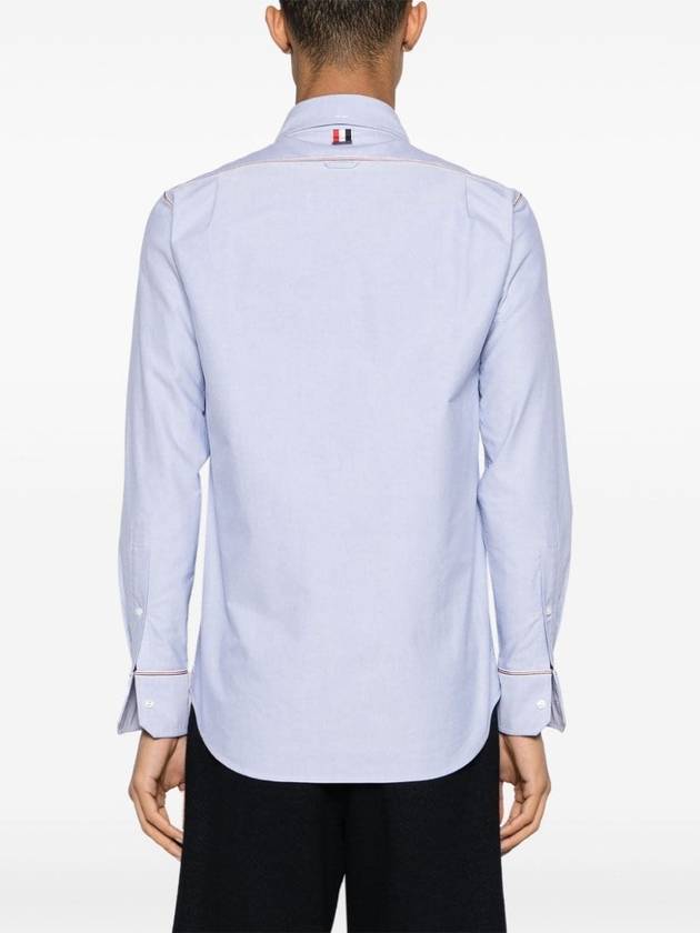 Oxford Grosgrain Framing Long Sleeve Shirt Light Blue - THOM BROWNE - BALAAN 5