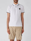 Stretch Cotton Pique Short Sleeve Polo Shirt White - STONE ISLAND - BALAAN 2