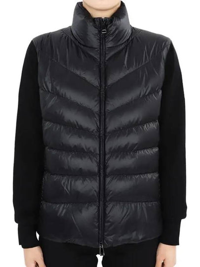 Women's Padded Wool Cardigan Black - MONCLER - BALAAN 2