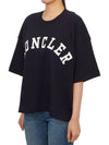 Logo Short Sleeve T-Shirt Night Blue - MONCLER - BALAAN 3