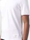 Classic Pique Stripe Short Sleeve Polo Shirt White - THOM BROWNE - BALAAN 6