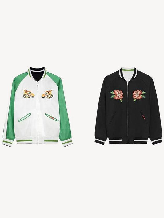 Embroidered French Reversible Bomber Jacket Black - KENZO - BALAAN 2