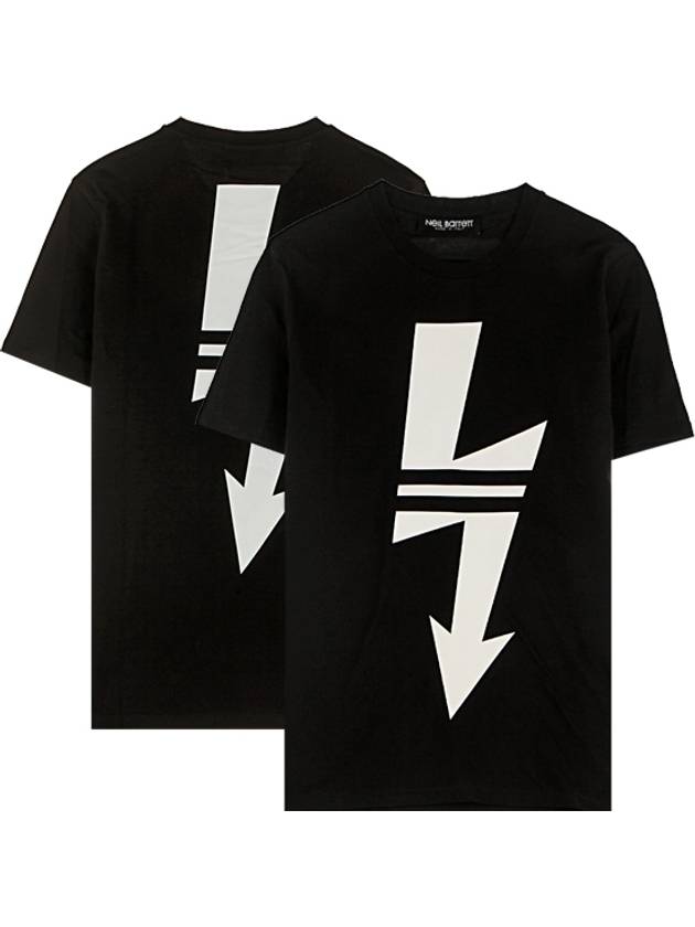 Men's Thunderbolt Short Sleeve T-Shirt Black - NEIL BARRETT - BALAAN 2