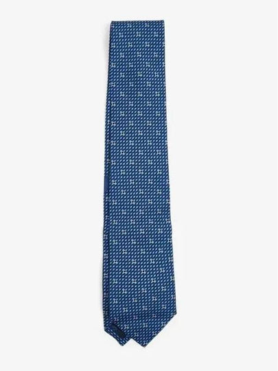 Gancini Print Silk Tie Navy Blue - SALVATORE FERRAGAMO - BALAAN 2