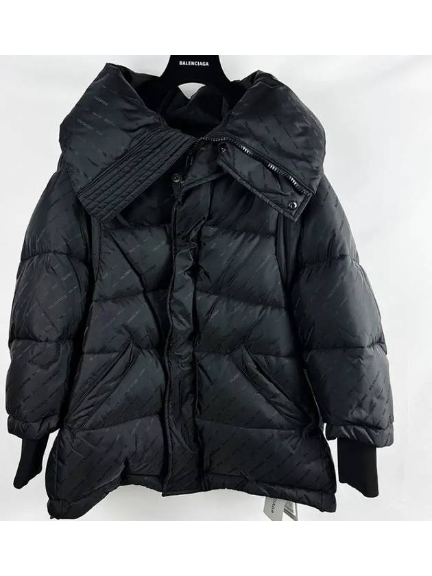 Women's Swing Logo Puffer Down Padding Black - BALENCIAGA - BALAAN.