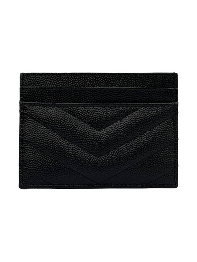 Monogram Chevron Gold Card Wallet 423291 BOW01 - SAINT LAURENT - BALAAN 2