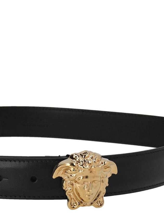 Medusa Buckle Leather Belt Black - VERSACE - BALAAN 4