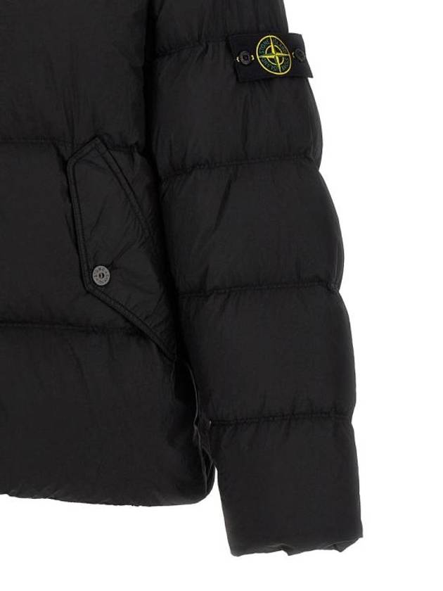 Garment Dyed Crinkle Reps Down Padding Black - STONE ISLAND - BALAAN 5