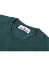 Logo Patch Cotton Short Sleeve T-Shirt Bottle Green - STONE ISLAND - BALAAN 4