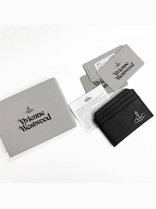 Saffiano Slim Card Wallet Black - VIVIENNE WESTWOOD - BALAAN 8