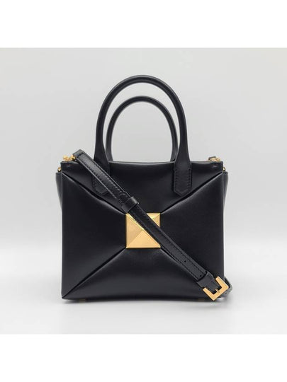 Small One-Stud Tote Bag Black - VALENTINO - BALAAN 2