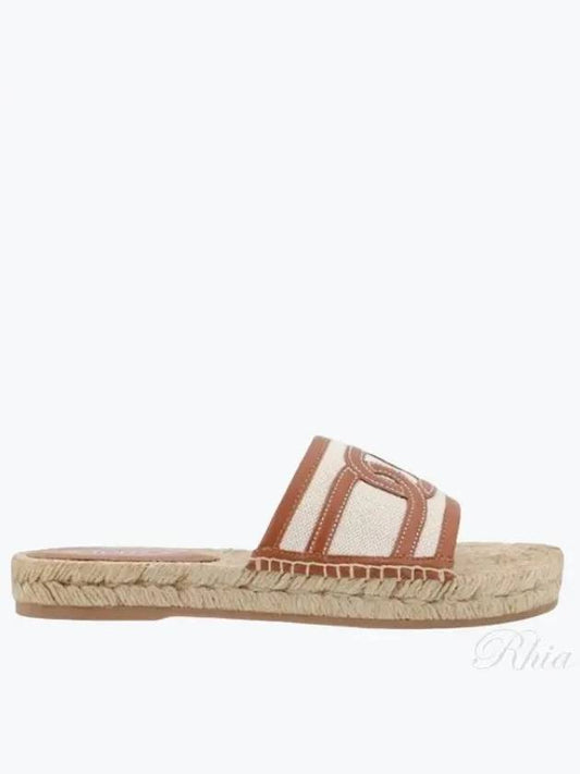 Tod's Logo Embroidered Slippers Beige - TOD'S - BALAAN 2