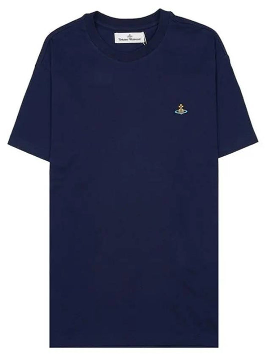 ORB Logo Cotton Short Sleeve T-Shirt Navy - VIVIENNE WESTWOOD - BALAAN 2