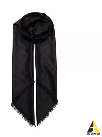 Monogram Square Large Scarf Black - SAINT LAURENT - BALAAN 2