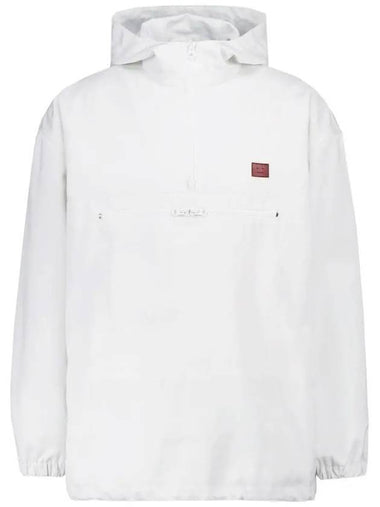 Women's Face Logo Hooded Anorak Jacket White - ACNE STUDIOS - BALAAN 1