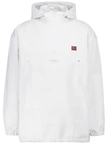 WoMen's Face Logo Hooded Anorak Jacket White - ACNE STUDIOS - BALAAN 1