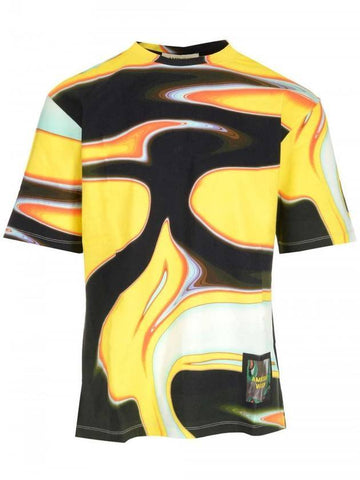 Men's Iconic Graphic Printing Short Sleeve T-Shirt Yellow - AMBUSH - BALAAN 1