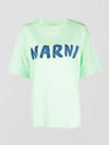 Logo Lettering Boxy Fit Short Sleeve T-Shirt Light Green - MARNI - BALAAN 2