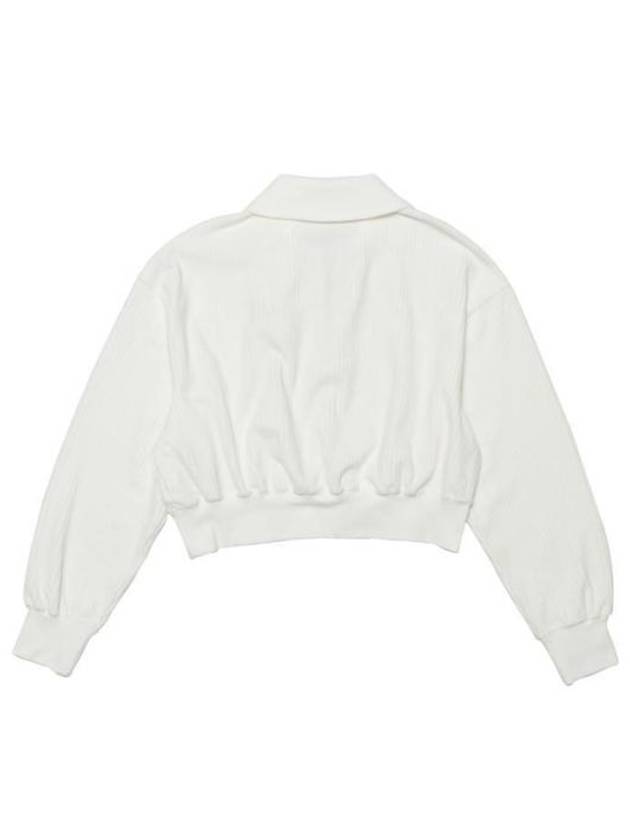 Women's Velour Cropped 1/4 Zip Long Sleeve T-Shirt Ivory - NIKE - BALAAN 3