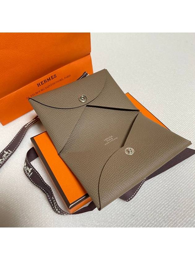 Calvi Card Wallet Étoupe - HERMES - BALAAN 2