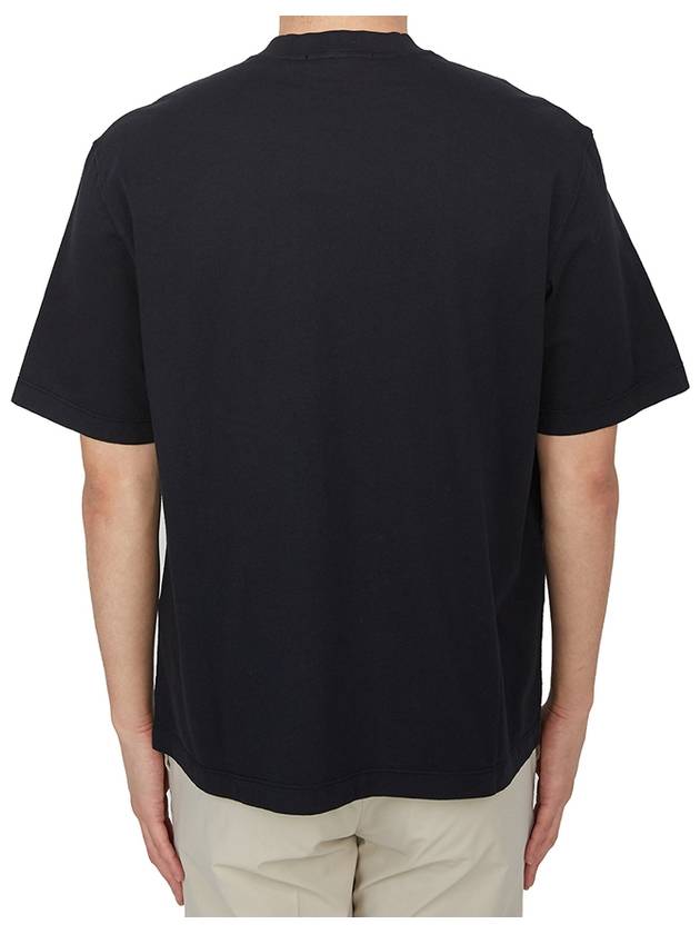 Combed Organic Cotton Jersey Short Sleeve T-Shirt Black - STONE ISLAND - BALAAN 4