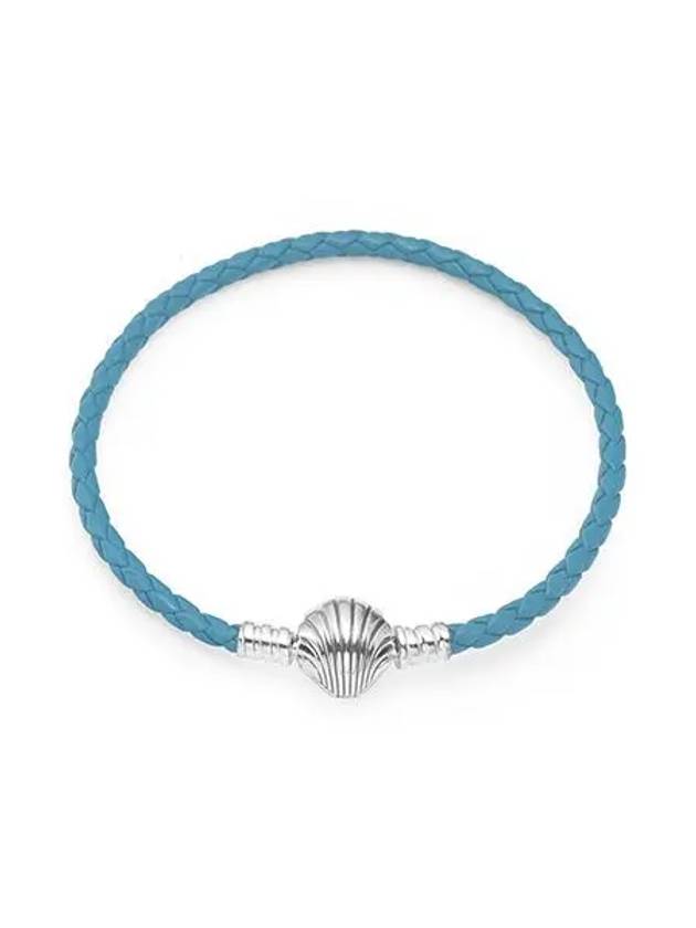 Moment Seashell Leather Bracelet Turquoise - PANDORA - BALAAN 3