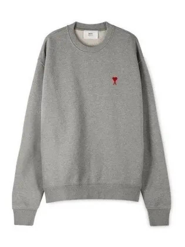 Small Heart Logo Sweatshirt Grey - AMI - BALAAN 3