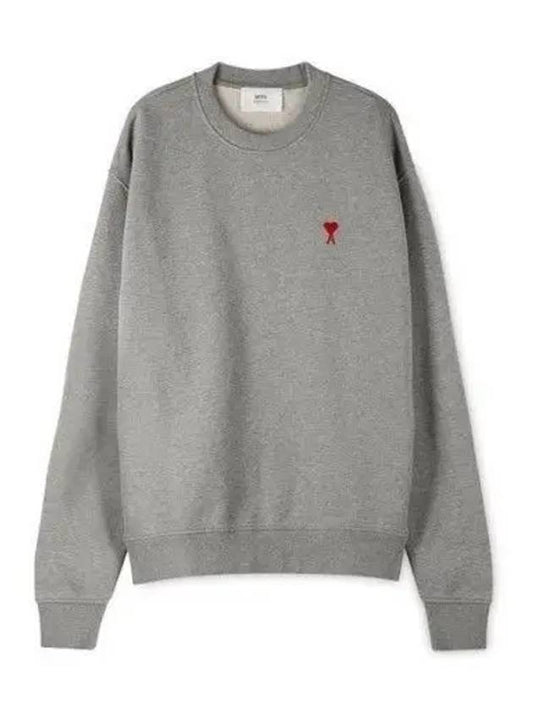 Small Heart Logo Sweatshirt Grey - AMI - BALAAN 2