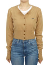 Bea ORB Embroidered Logo Crop Cardigan Brown - VIVIENNE WESTWOOD - BALAAN 5