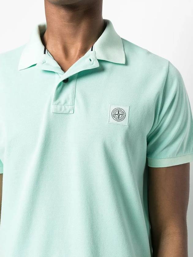 Logo Patch Washing Polo Shirt Mint - STONE ISLAND - BALAAN 3