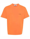 Embossed Logo Regular Fit Cotton Short Sleeve T-Shirt Orange - STONE ISLAND - BALAAN 2